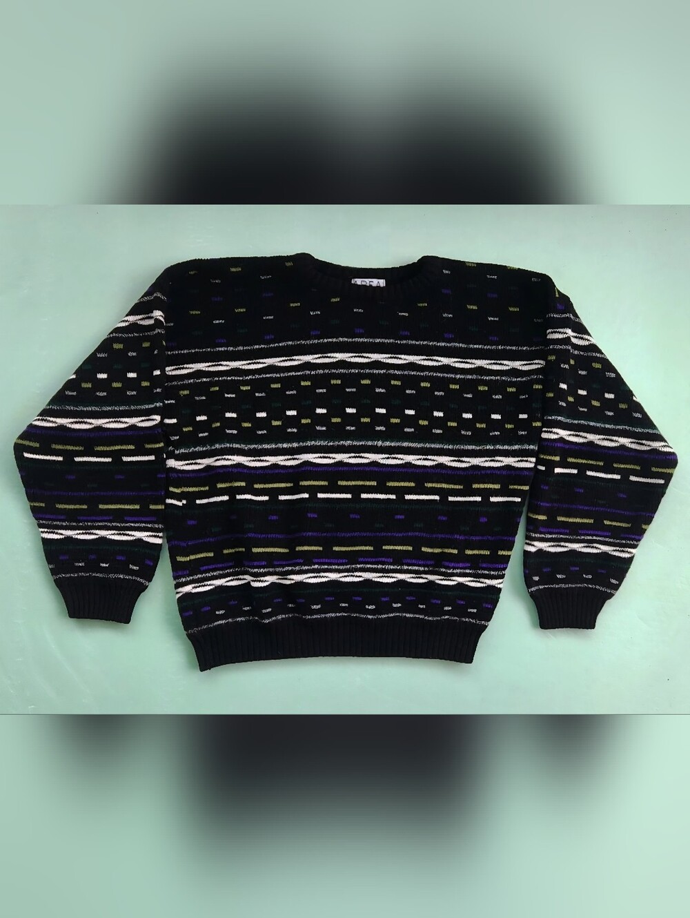 Vintage 80s Area By Tag Striped Sweater